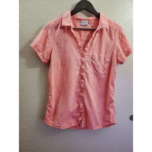 Columbia Women's Button Front Short Sleeve Casual Shirt size M